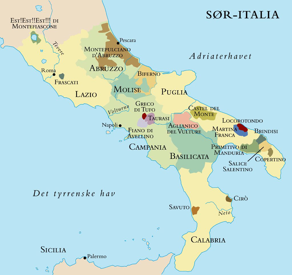 sør-italia kart